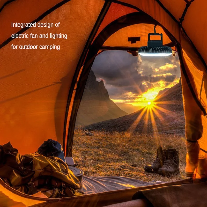 

3 In 1 54 LED Camping Fan Multifunction Lighting Electric Fan Hanging Tent Lamp USB Charging Portable Summer Fan Light 2021