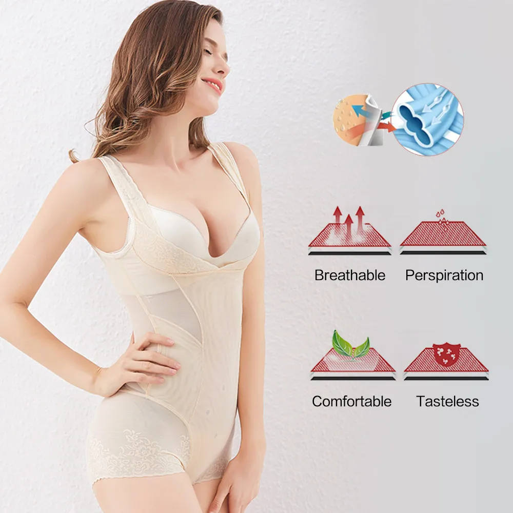 Рубашка с открытой грудью Body Shaper Для женщин животик Управление Корректирующее