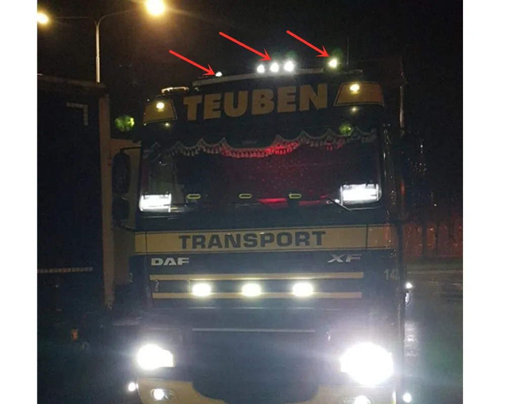 1пара светодиодных белых фонарей 24в сверху грузовика для Volvo Heavy FH FM roof OEM 1623726 DAF Dome lights on.