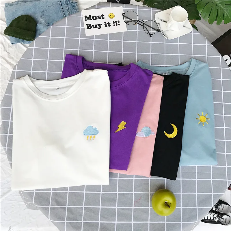 

Ymwmhu, футболка с графическим рисунком и надписью на погоду, Женская свободная футболка с коротким рукавом, летняя крутая модная женская футб...