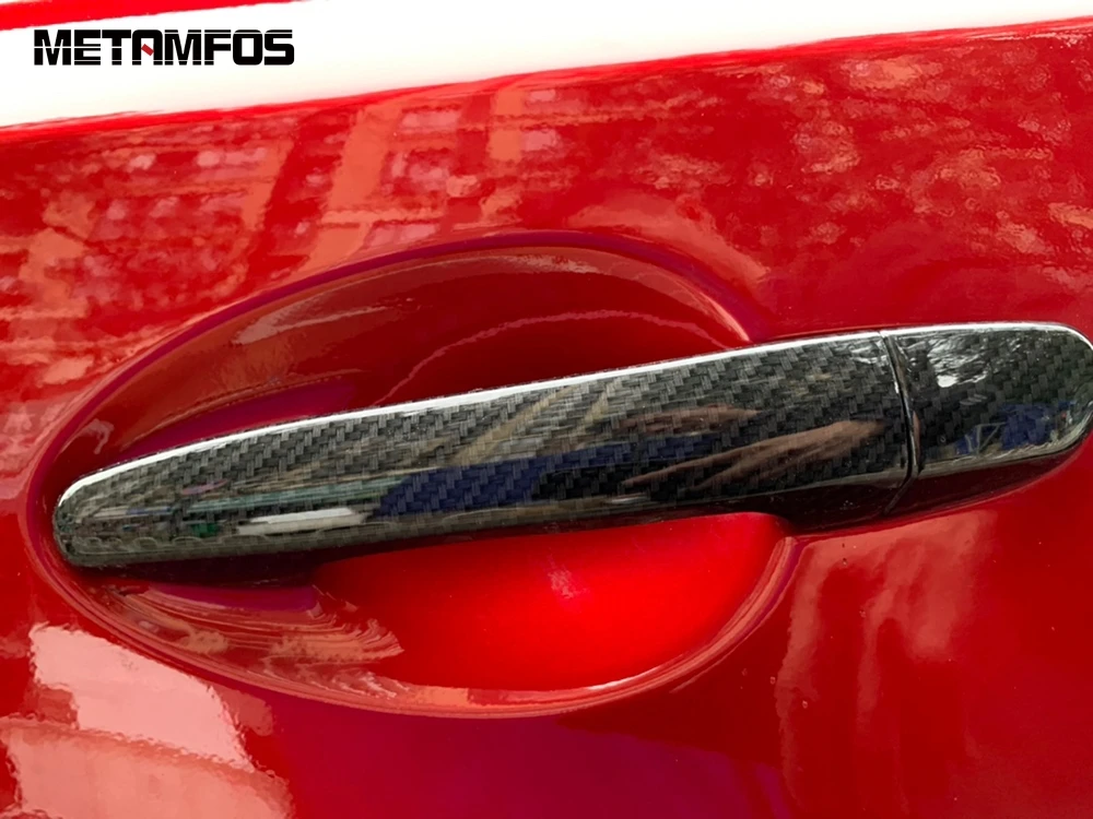 Для Mazda CX 5 CX5 KF 2017 2019 2020 углеродное волокно дверная ручка крышка литья отделка