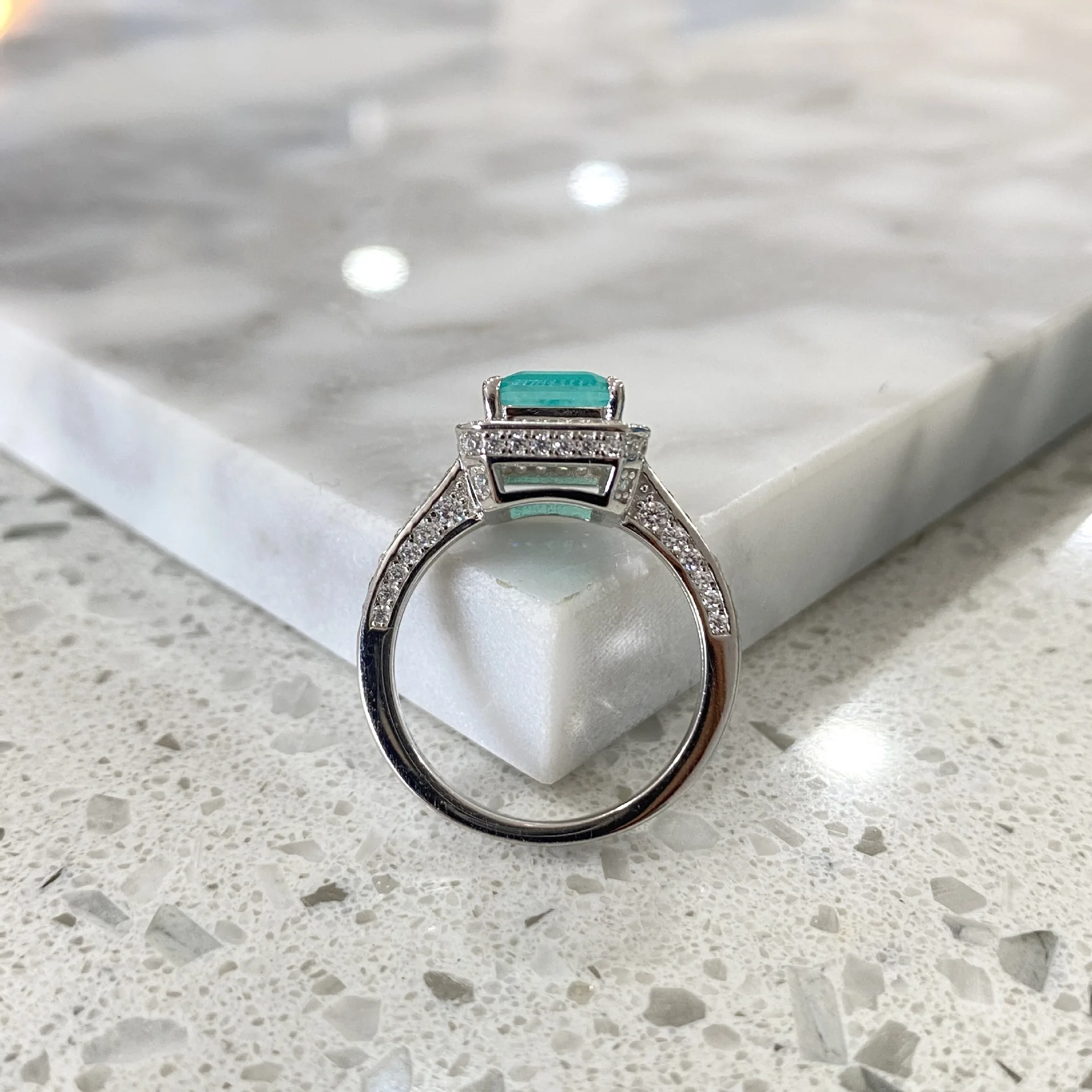 

Wong Rain Vintage 925 Sterling Silver Paraiba Tourmaline Moissanite Gemstone Wedding Engagement Ring Fine Jewelry Wholesale