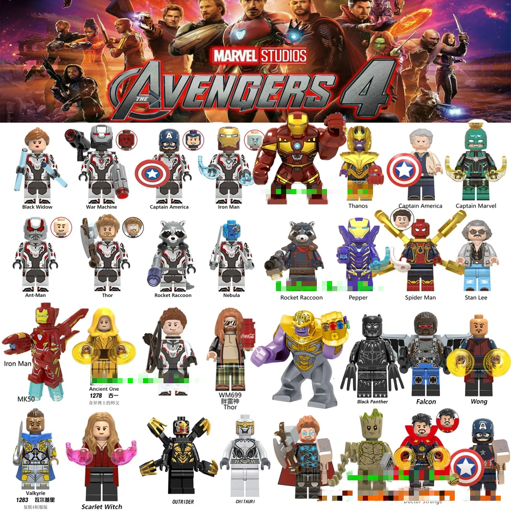 Мстители Капитан Марвел фигурки эндшпиль перец Человек паук Железный человек