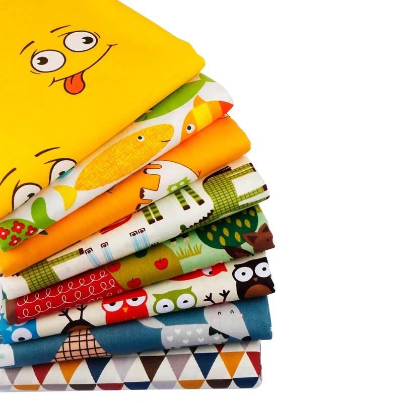 Милая мультяшная саржевая ткань хлопковая в стиле пэчворк для рукоделия детская