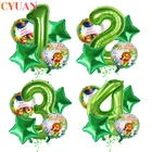 Воздушный шар с цифрами животных, украшения для дня рождения, Детские сафари, джунгли, вечеринки, гелиевые балоны для будущей мамы, для мальчиков и девочек, украшение на 1-й день рождения