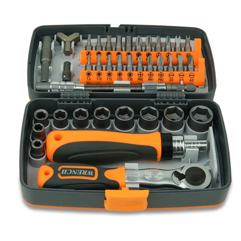 labor-saving ratchet multipurpose screwdriver set Socket wrench screwdriver bit combination Household hardware tools 38 in 1