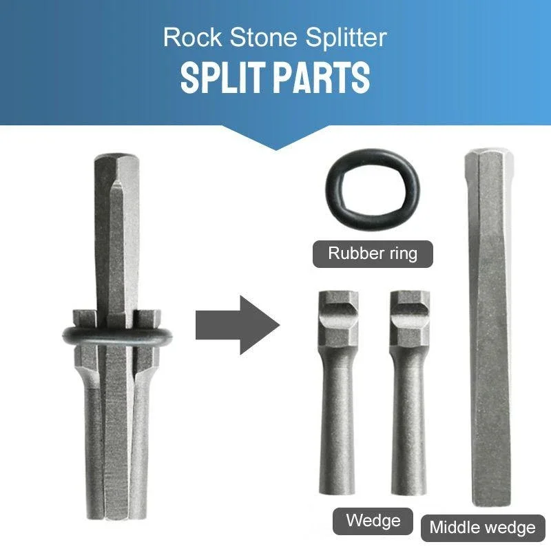 

5pcs Stone Splitting Tool 16/18mm Stone Splitter Metal Plug Wedges and Feathers Shims Concrete Rock Splitters Hand Tool