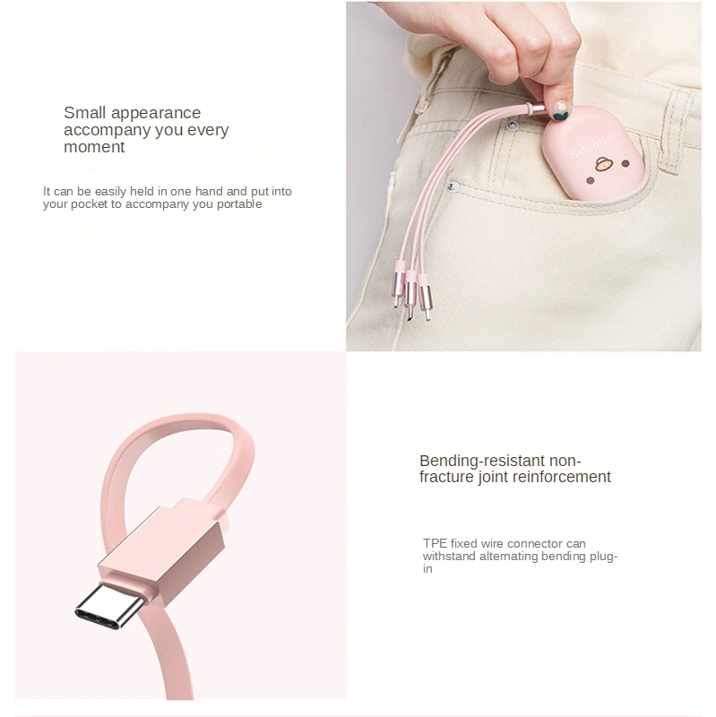 

Cable Line Type C Cable for Samsung Three-In-One Fast USB Quick Mobile Phone Cable Charging Type-C Charger Data Cable for iPhone