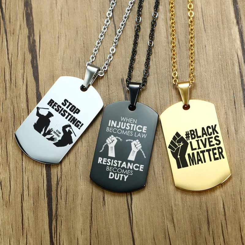 Кулоны из нержавеющей стали Fist Black Lives Matter ожерелье в стиле хип-хоп африканские и