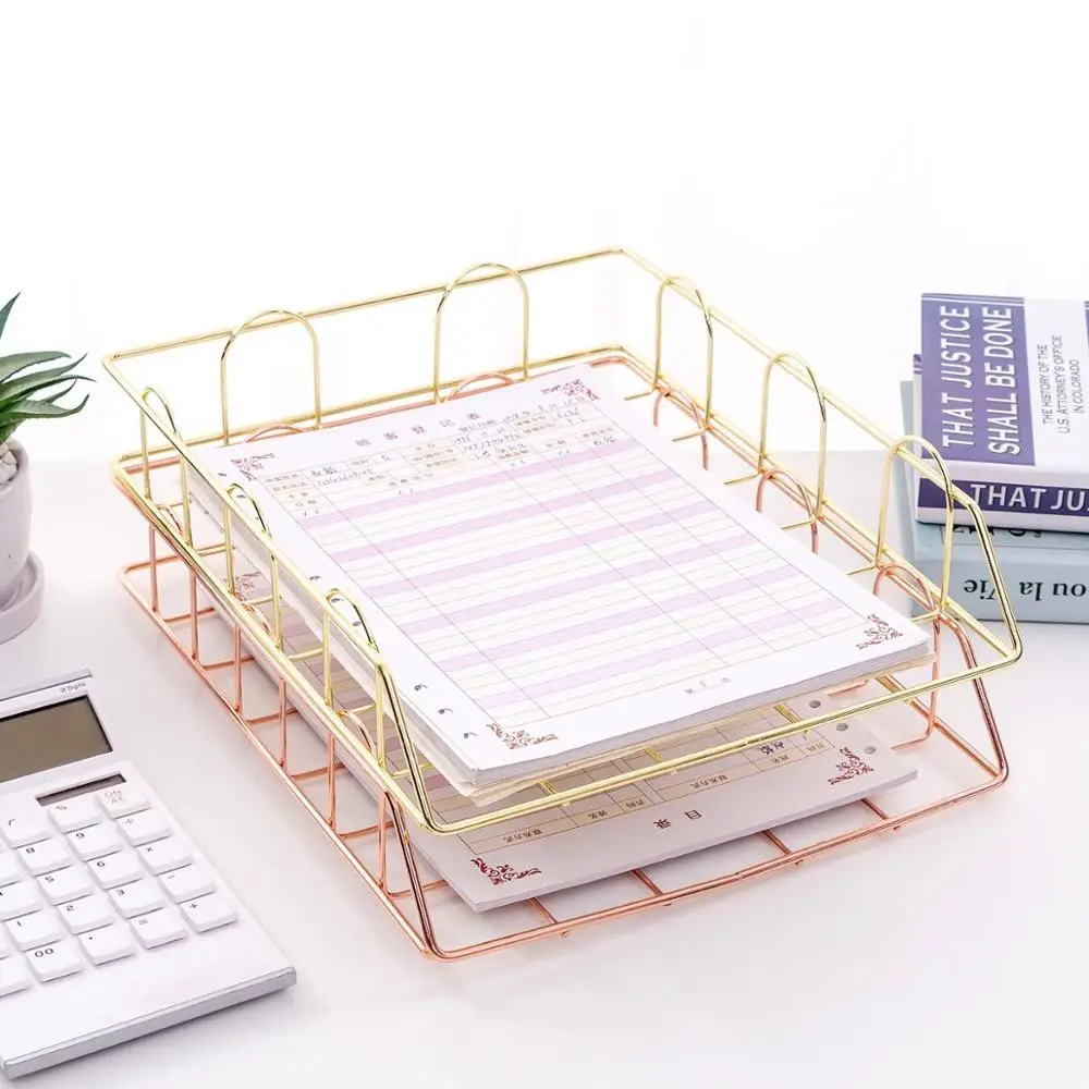 Новый модный креативный ins металлический поднос для файлов в стиле Ins органайзер