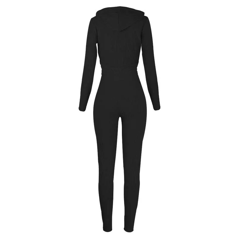 

Women Fashion Casual Hooded Long Sleeve Slim Pants Casual Suit