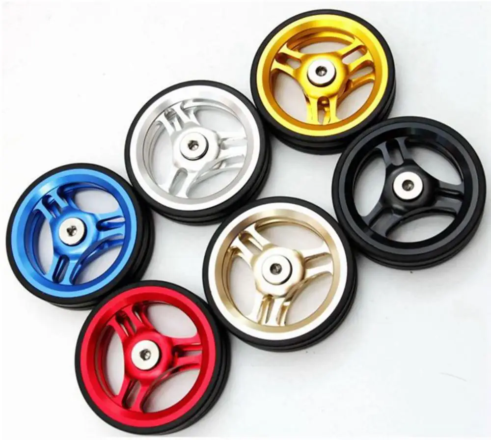 

1Pair Aceoffix fit for Brompton Bike EZwheel EZ- 3 Aluminum Alloy Palin Easy Wheel 60mm suit For Brompton bikeRacks Accessories