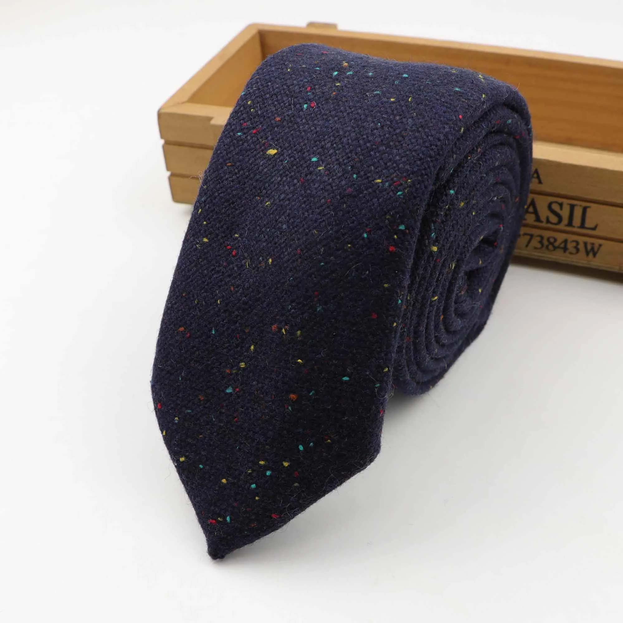 34 New Style Wool Viscose Tie 7cm Ties Fluffy Solid Color Corbata Slim Striped Necktie Cravat Clothing Accessories Warm Dot Ties - Цвет: 34