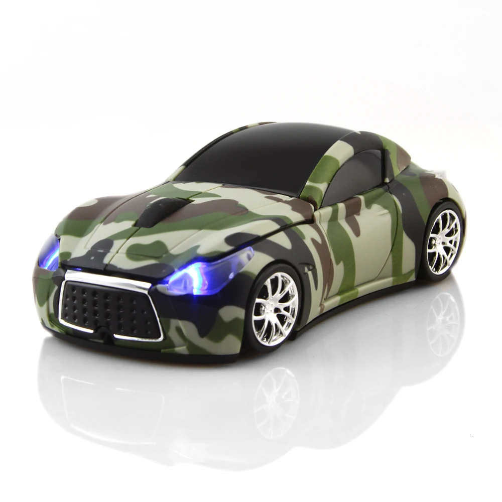 3D беспроводная мышь, автомобильная мышь, беспроводная камуфляжная, 2,4 ГГц, оптическая игровая мышь, светодиодный светильник, USB приемник для ноутбука, ПК, ноутбука