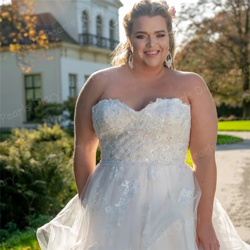 Шикарно Расшитое бисером платье размера плюс свадебные платья с оборками