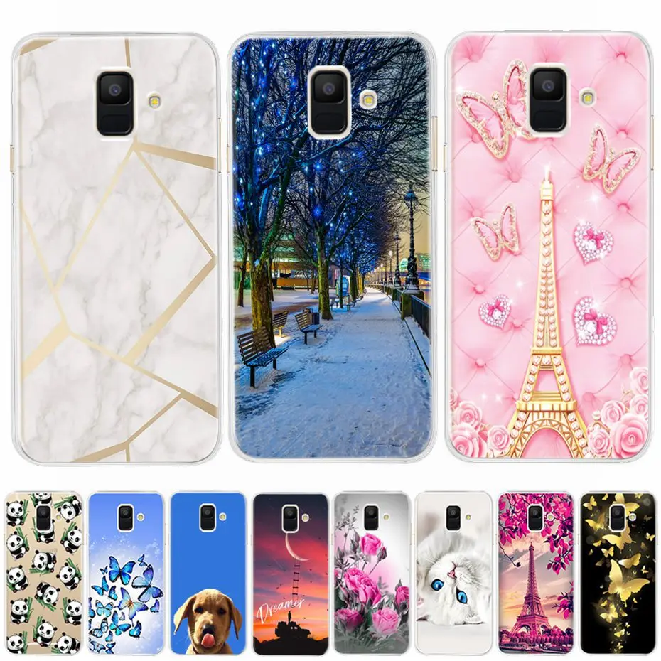Чехол для Samsung A6 2018 A600F Мягкая силиконовая задняя крышка из ТПУ чехол телефона Galaxy