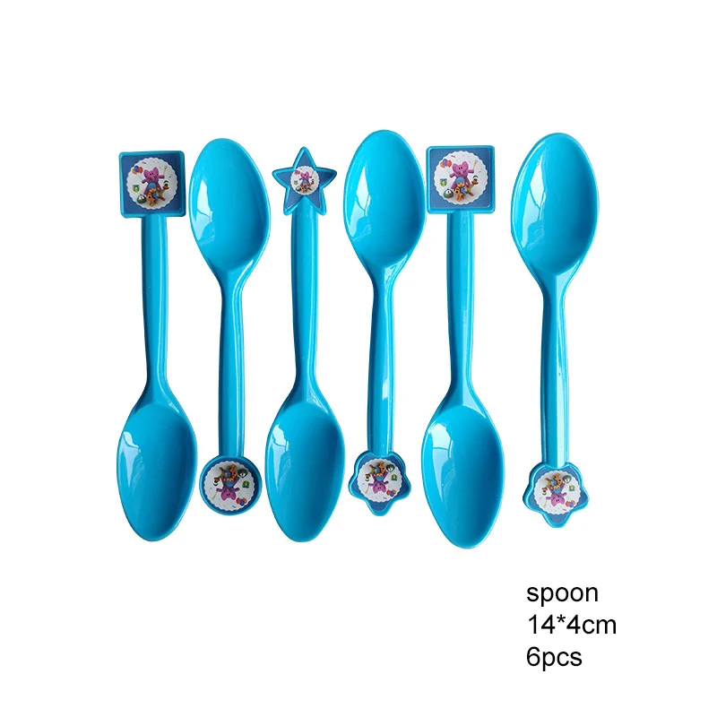 spoon-6pcs POCOYO вечерние Детские тематическая вечеринка на день рождения декоративные бумажные чашки блюдо флаг Скатерть вечерние принадлежности украшения - Цвет: spoon-6pcs