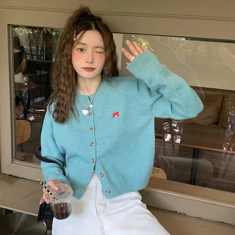 Unif Cardigan Pink Short Sweater Coat Women's Spring 2021 New Design Feeling Loose Knit Jum |