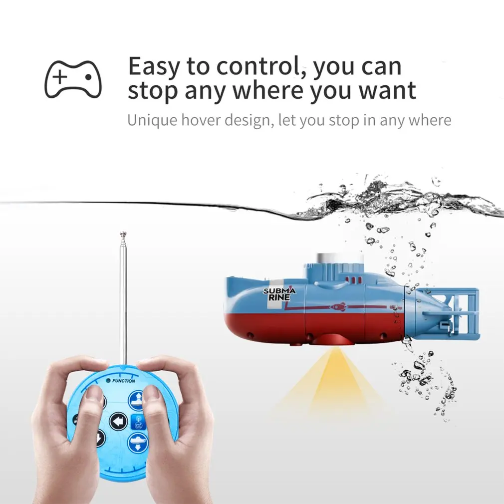 

Mini RC Submarine 6 Channel Remote Control Boat Ship Waterproof Diving Toy Simulation Model Gift For Kids