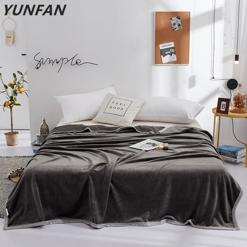 

Однотонные искусственные модные одеяла, двойные, полные, королевские одеяла, мягкие фланелевые одеяла на кровать/автомобиль/диван, серые ев...