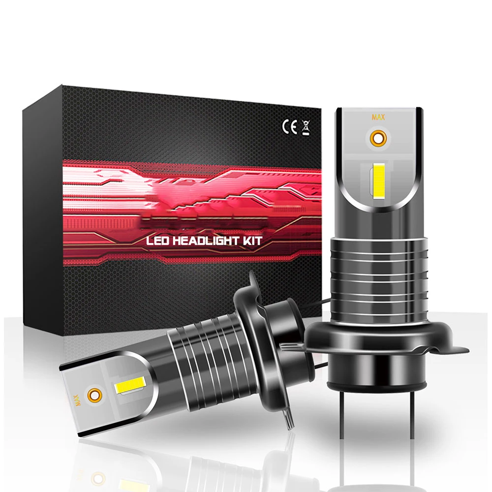 

New 2PCS H7 M7 26000lm Car LED Headlights 360 H11 Bulbs Fog Lights Front Lights Super Bright Fog Lamps for auto 6000K White 55W