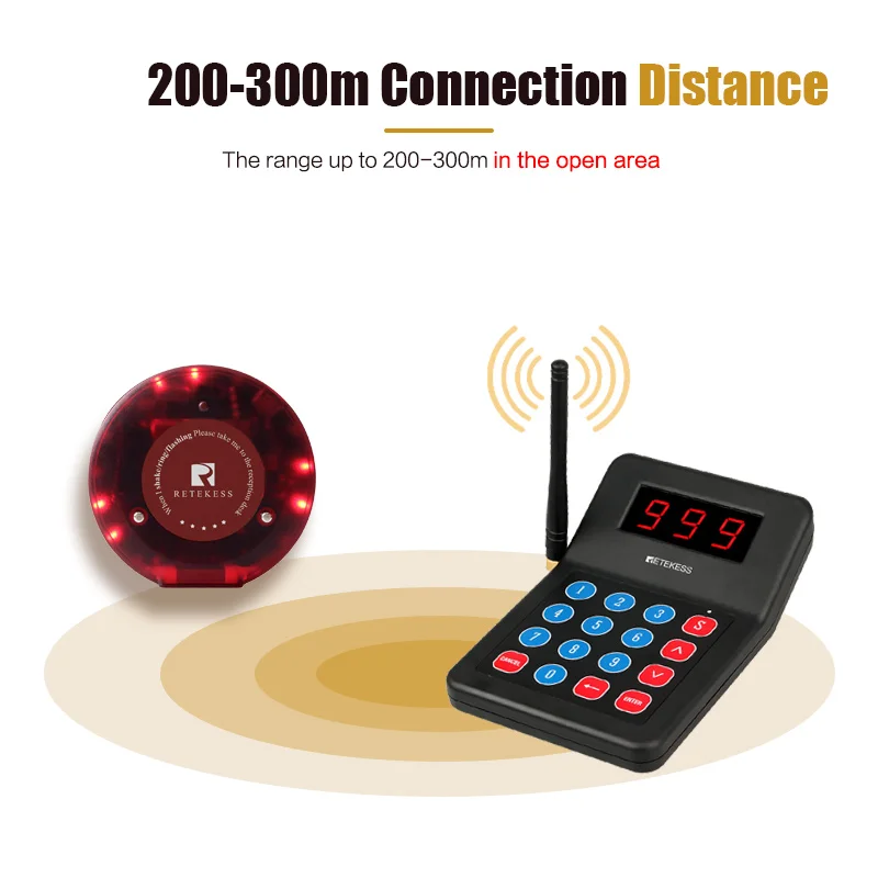 

Retekess T119 Paging System 20 Coaster Pager Receivers Long Standy Time For Restaurant Cafe Clinic Calling Quening System