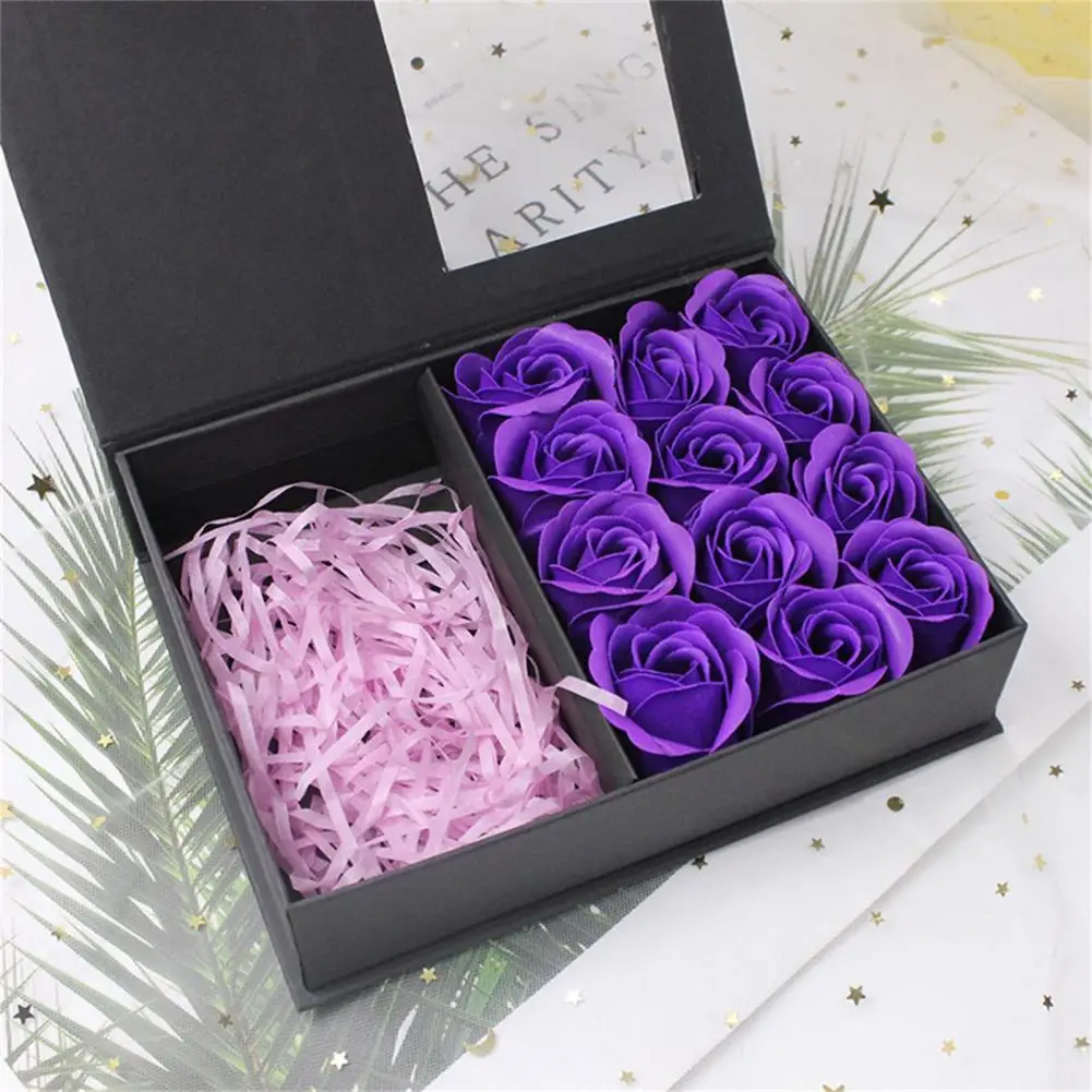 

1 Set Artificial Flower Box Easy to Carry Flower Gift Box Memorable Exquisite Soap Flower Gift Box