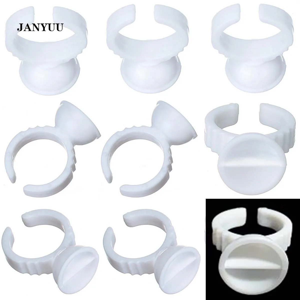 

Glue Rings for Eyelash ExtensionsDisposable Microblading Tattoo Pigment Nail Art Adhesive Glue Holder Container Cups