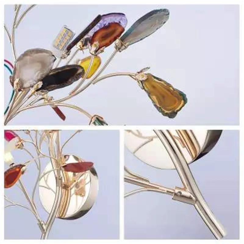 Настенный светильник в скандинавском стиле с агатом Современная индивидуальная