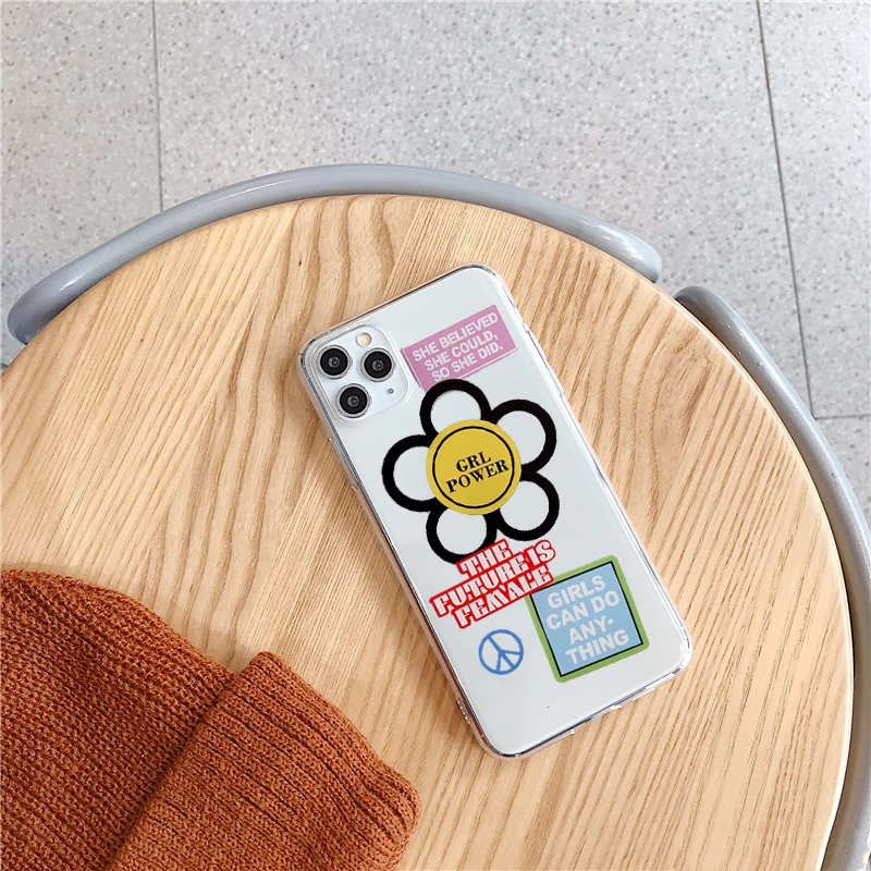 Чехол для телефона в Корейском стиле девушек Power Flower iPhone 11 Pro MAX XR X XS чехол модный