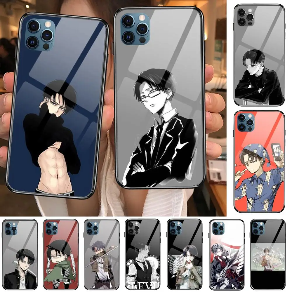 

L-LeviÂ·Ackerman Anime Anime Style Phone Case cover For iphone 12 pro max 11 8 7 6 s XR PLUS X XS SE 2020 mini black cell shel