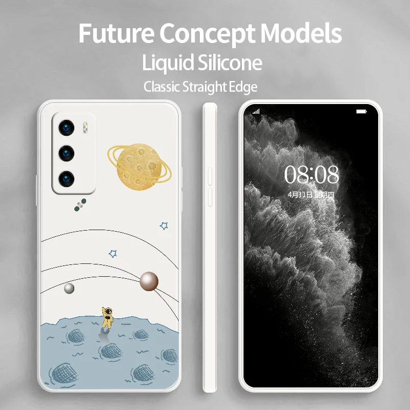 

Ocean Planet Phone Case For Huawei P40 P40Lite P30 P20 Mate 40 40Pro 30 20 Pro Lite P Smart 2021 Y7a Liquid Silicone Cover