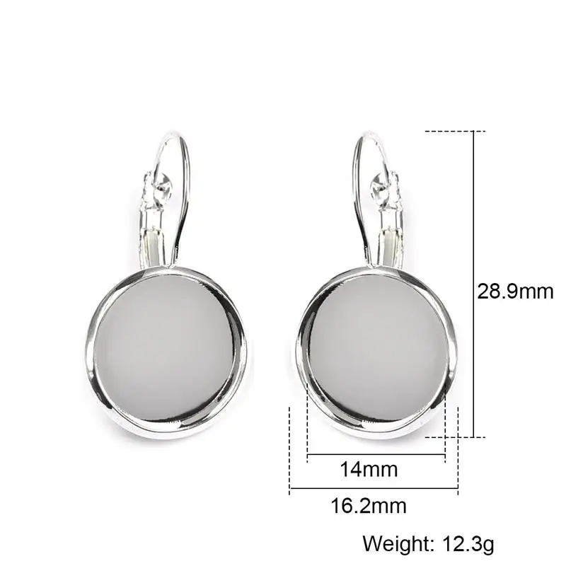 14mm-Steel 20 шт./лот, железный кабошон серьга, установка 16 мм, плоский круглый ободок, драгоценный камень, пустая основа, Античная бронзовая бижутерия, для изготовления ушных крючков, компоненты - Цвет: 14mm-Steel
