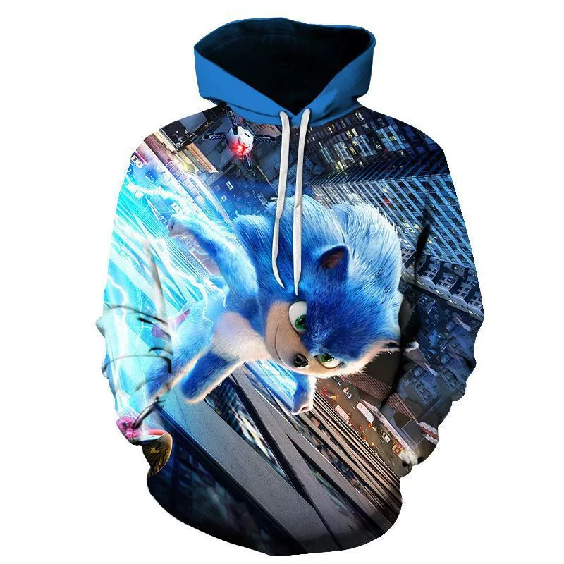 picture color Sonic 3D Модный пуловер худи Повседневная Толстовка с длинными рукавами 3D Одежда для мальчиков и девочек тонкий стиль детский свитер с героями мультфильмов - Цвет: picture color