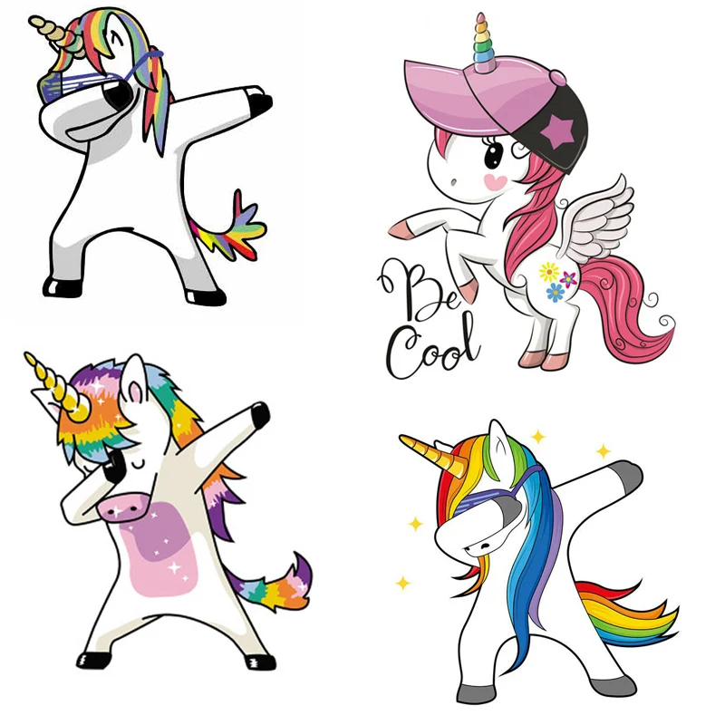 

Cartoon Thermal Stickers Unicorn Heat Transfer For Clothing Iron On Lovely Transfers For Clothes Appliques For Washable T-shirt