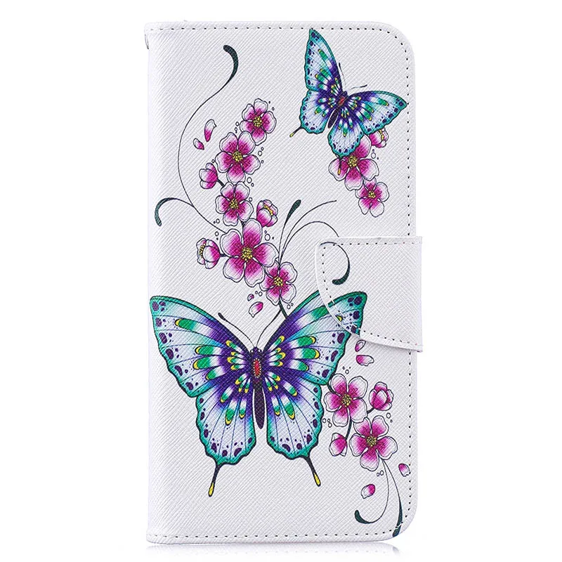Peach Butterfly Кожаный чехол-бумажник с рисунком совы для iPhone X 10 XS 6 5 7, чехол для телефона, чехол для Redmi 4X, чехол Fundas для Redmi Note 5A 6 Pro - Цвет: Peach Butterfly