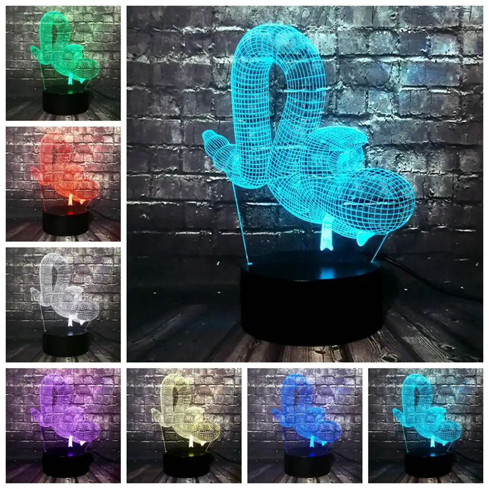 2017 креативный 3D светильник в форме змеиного воздушного шара USB LED иллюзия Ночной