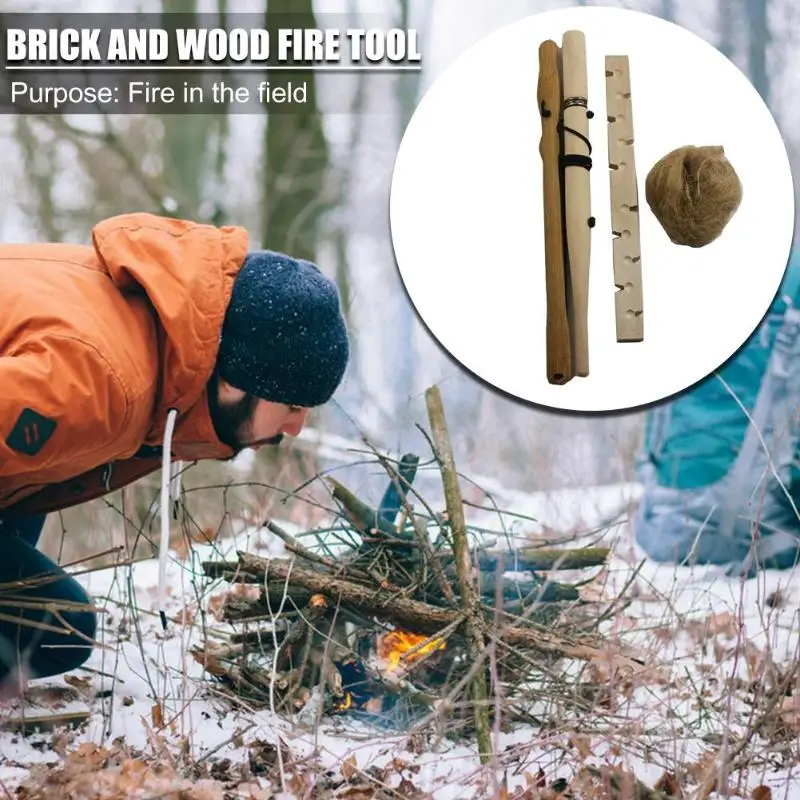 Портативный лук дрель фрикционный огнеупорный стартер инструменты для