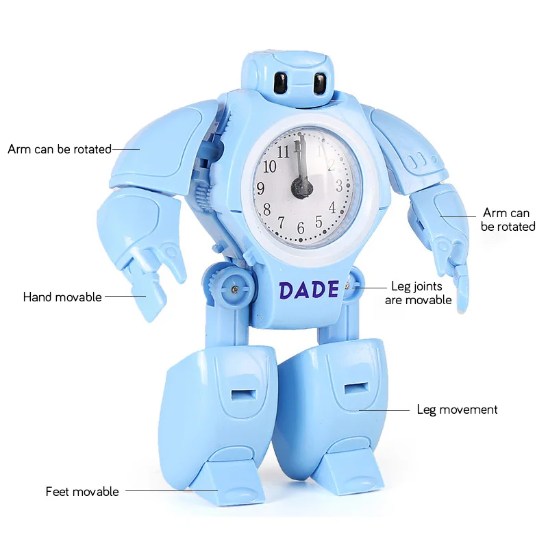Милый робот будильник настольные часы круглой формы для путешествий пробуждение