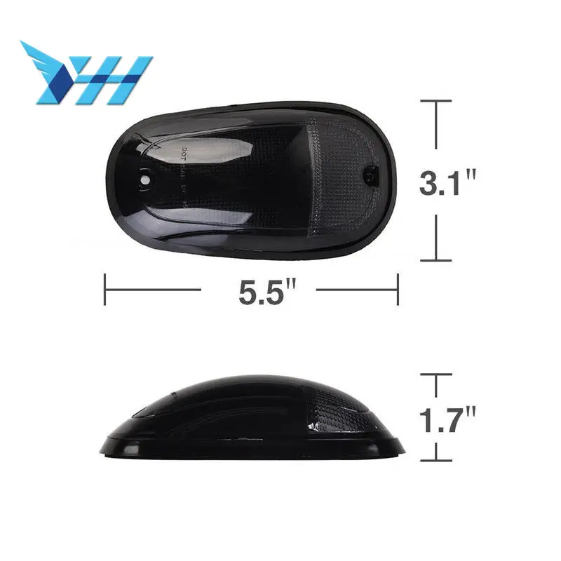 

Adeeing Smoke Cover Lens Amber 3 LEDs Cab Marker Light led strobe warning light for 03-16 Dodge Ram 2500 3500