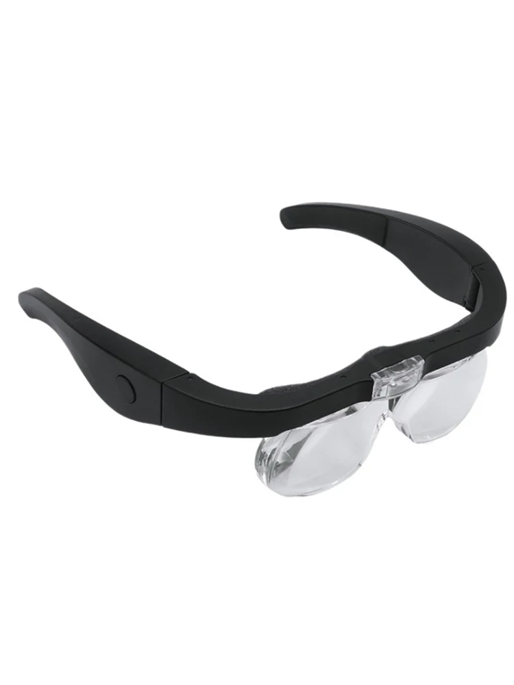 

Rechargeable Magnifying Glasses Head-mounted Magnifier 1.5X 2.5X 3.5X 5X Adjustable 4 Lens Loupe LED Light Magnifier Glass