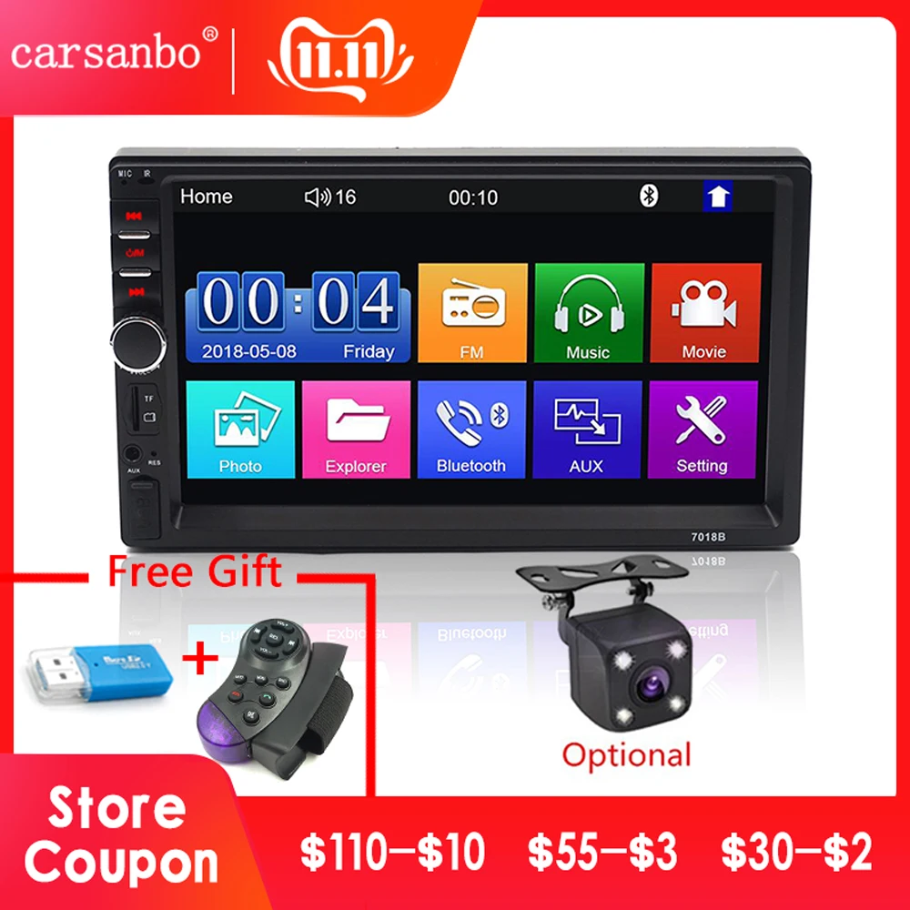 2 Din 7 &quotАвтомагнитола Bluetooth 2din автомобильный мультимедийный плеер HD сенсорный