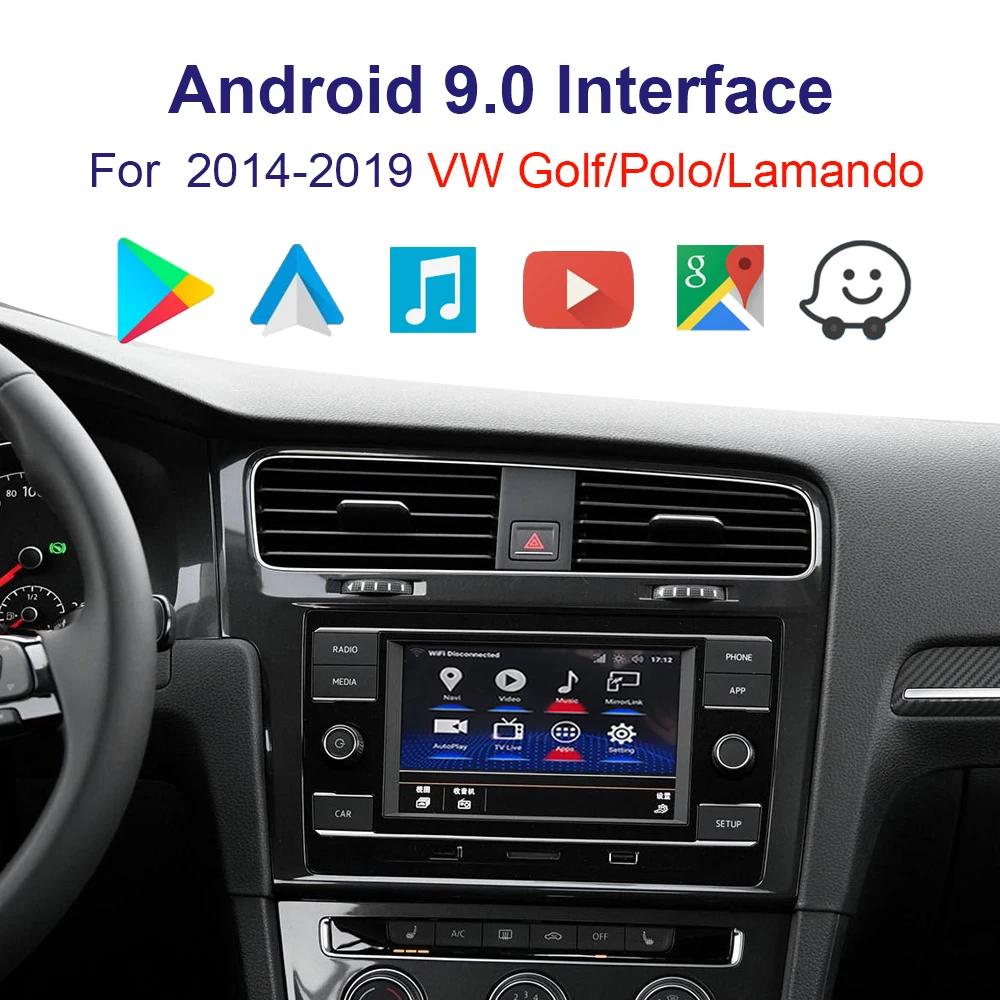 

Android 9,0 навигационная интерфейсная коробка автомобильная система обновления экрана для Volkswagen VWGolf/Polo/Lamando 2014-2019