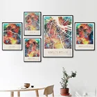 Алмазная живопись европейский город Map, абстрактная вышивка крестиком, для Голландии, Испании, Франции, полноформатная Алмазная вышивка, домашний декор