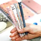 4 шт.лот милые ручки Мультяшные животные стираемая ручка 0,35 мм стержни Ручки гелевые ручки для школы милые Канцтовары для детей