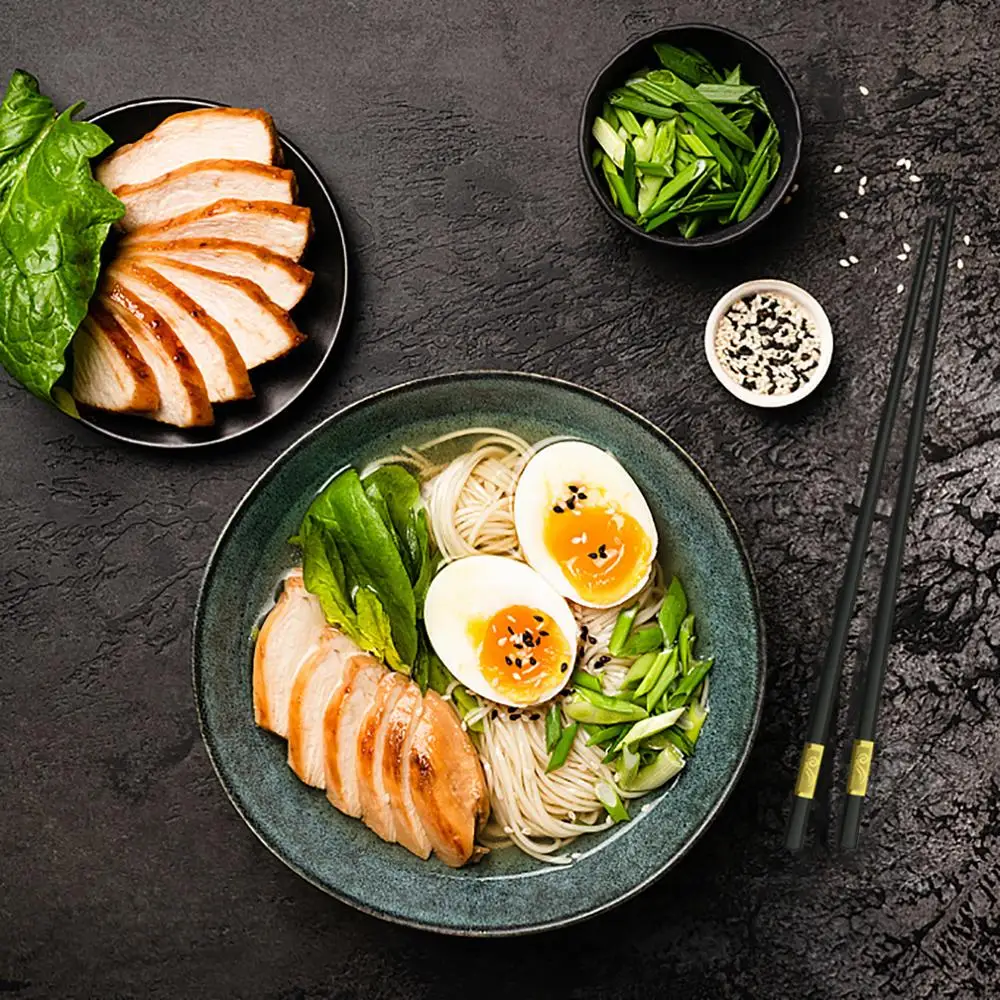 

10 Pairs Reusable Chopsticks Dishwasher Safe,9.5 Inch Fiberglass Chop Sticks Multipack Metal Japanese Korean Chopsticks for Food