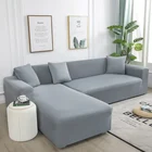 Серая облегающая накидка для дивана, эластичный чехол для дивана, необходимо заказать 2 штуки, если L-образный секционный угловой диван, чехол для дивана