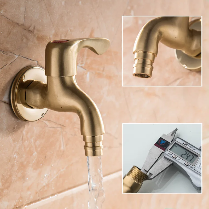 

In-wall Brass patina Decorative Outdoor Faucet Garden Bibcock Bathroom Washing Machine/mop Faucet Cold Taps Free Shipping