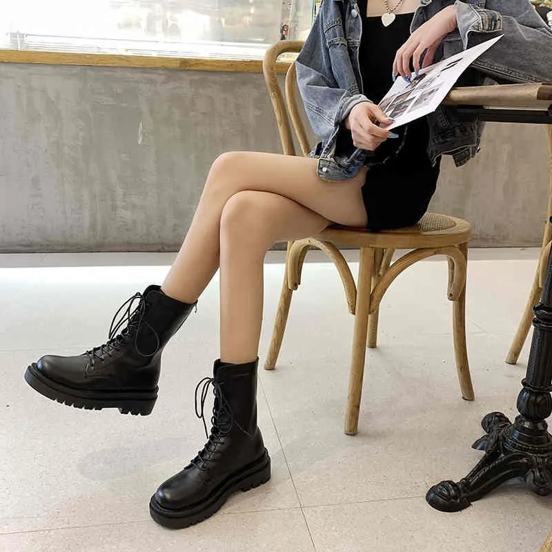 Thick-soled female British style 2021 new boots wild winter short boots women's shoes cotton shoes winter plus velvet