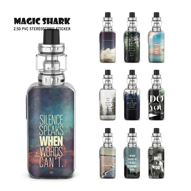 Magic Shark Fashion PVC 2.5D стерео английские слова натуральный водонепроницаемый чехол наклейка пленка для кожи Vaporesso роскошный S 028-037
